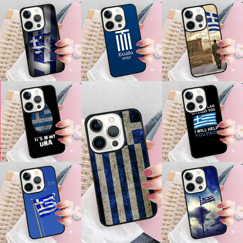 Greece Greek National Flags Soft Phone Case Cover for iPhone 16 Promax 15 Pro 13 14 Plus 11 12 Mini XR XS MAX Coque