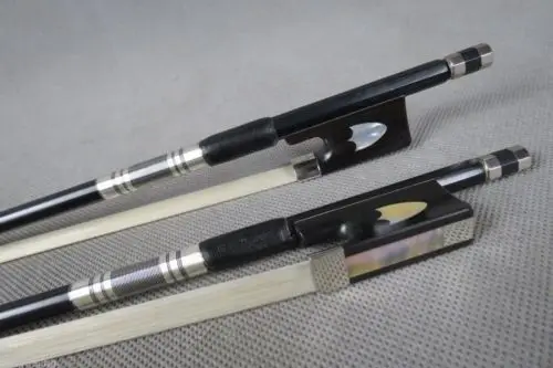 2pcs high class black Carbon fiber violin bow 4/4,beautiful decoration #7093