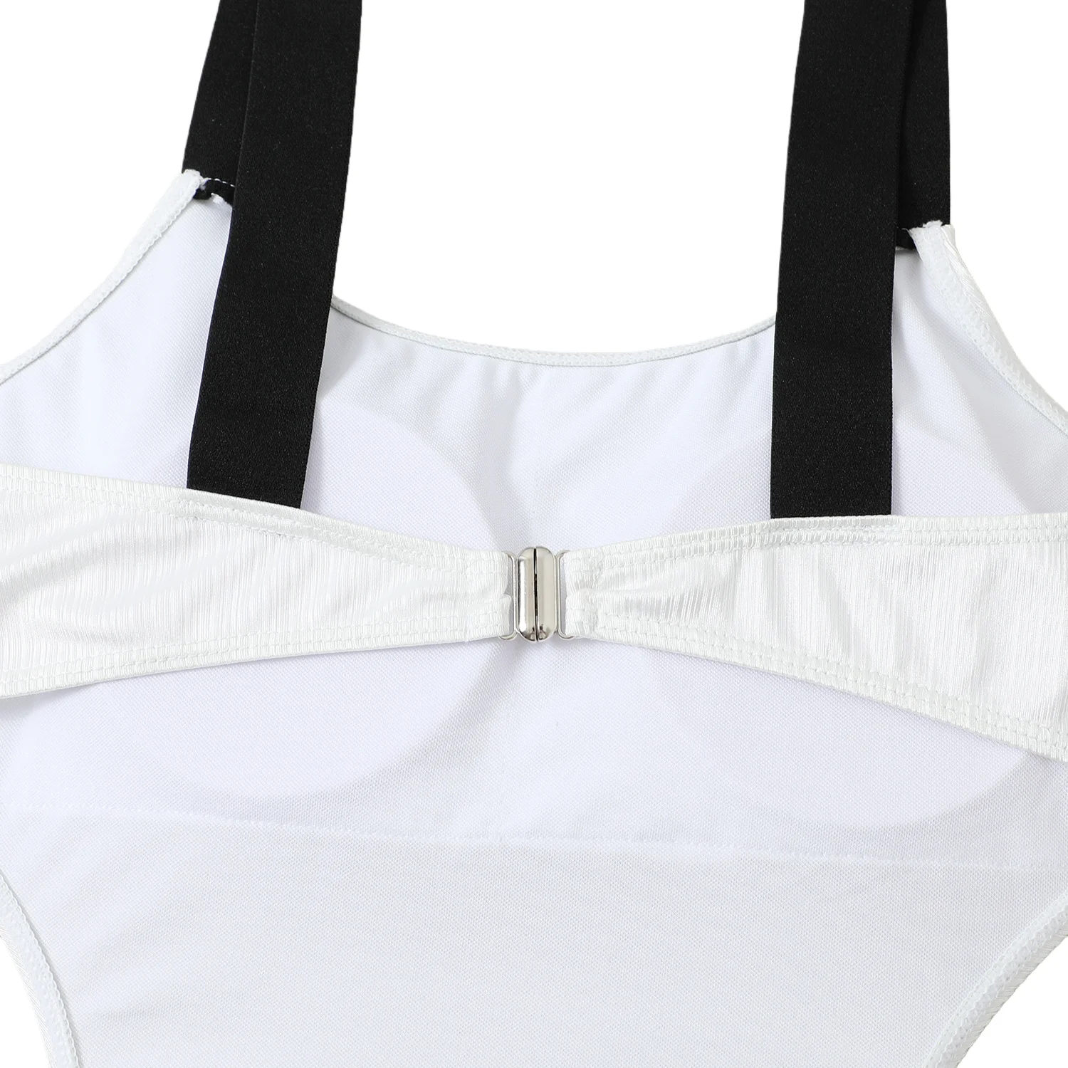 Weißer, gerippter Einteiler-Badeanzug für Damen, sexy, seitlicher Ausschnitt, Riemen, hohe Taille, Bikini, Bauchkontrolle, Monokini, Strand-Badeanzug