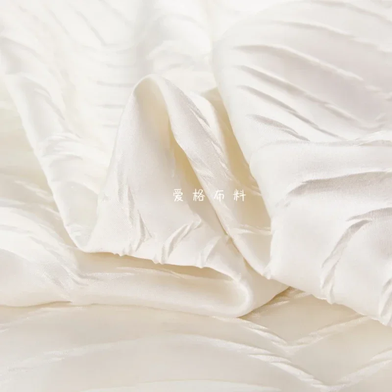 

Pleated Acetate Satin Fabric for Dress Clothing Fashion Designer Diy Sewing Material Cloth Handmade Wholesale