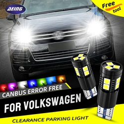 2×T10 W5W LED Clearance Parking Light Bulb No Error For VW Passat Lupo Beetle Phaeton POLO Scirocco Sharan Tiguan Touareg Touran