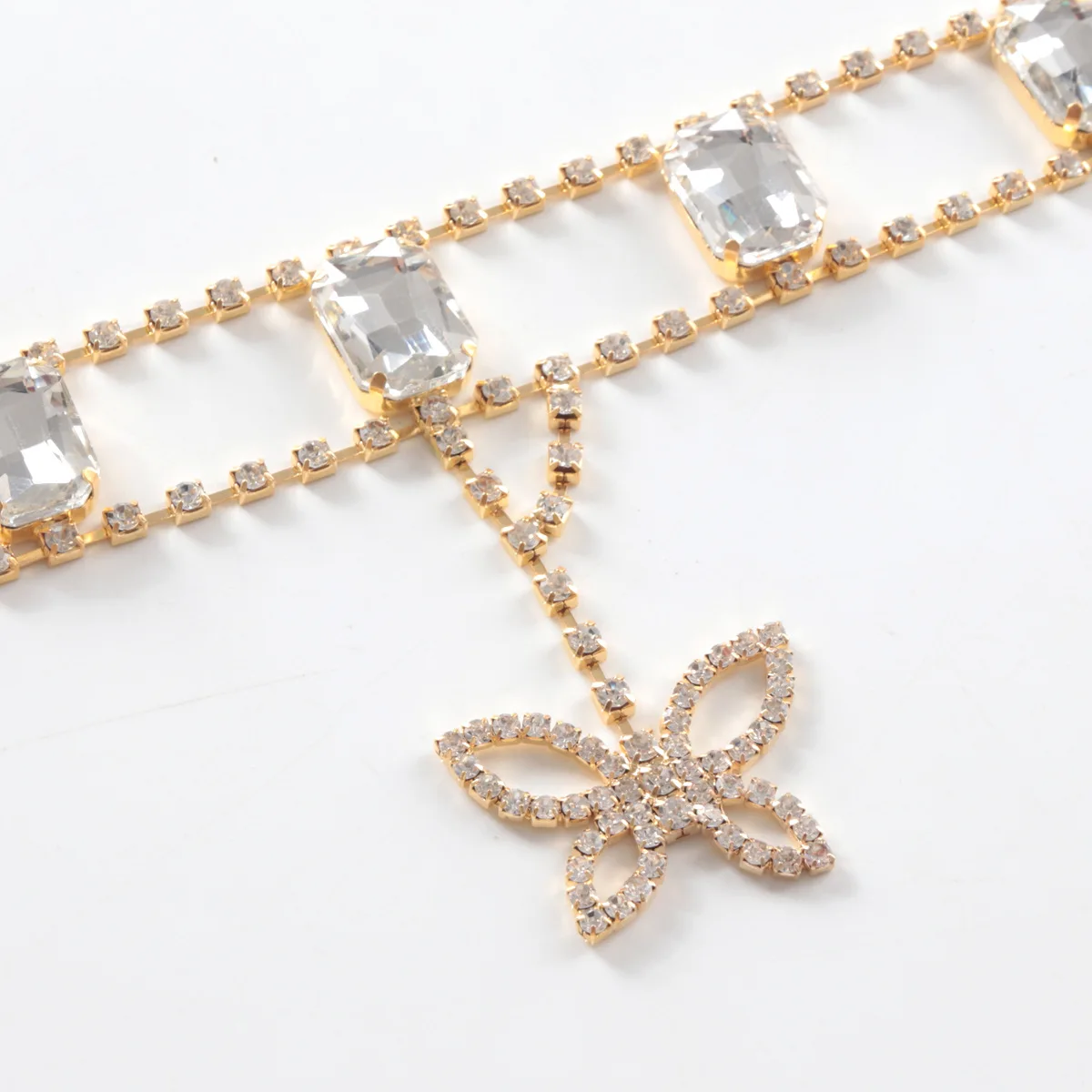 Personalized Single-layer Butterfly Pattern Exaggerated Zircon Waist Chain Nightclub Women's Body Chain Jewelry