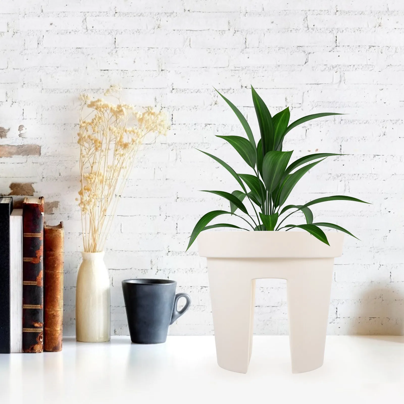 

1Pcs Creative Plastic Fence Flowerpot Simple Style Thickened Design Succulent Flower Pot Balcony Garden Desktop Planting