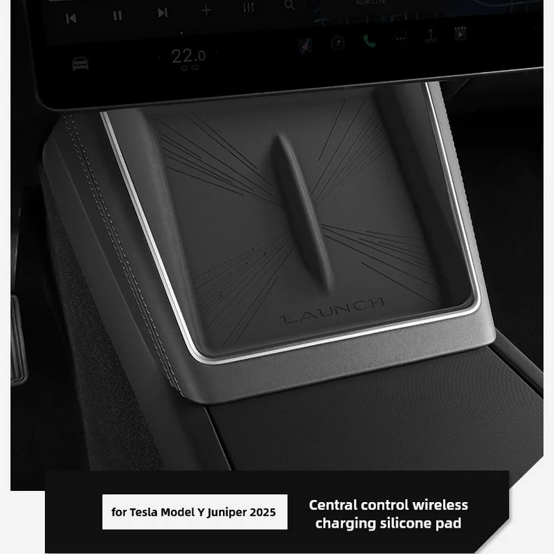 Für Tesla Neues Modell Y LAUNCH 2025 2026 Juniper Wireless Charge Pad Plaid Center Konsole Lade Rutschfeste Matte Silikon Schutz