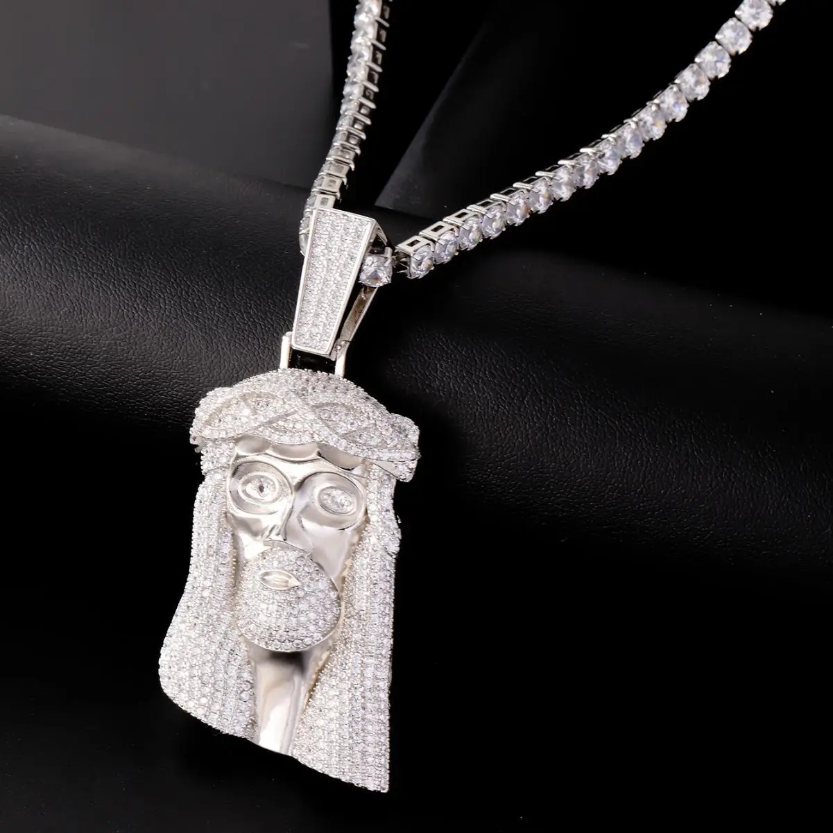 Joseph man's portrait pendant with micro inlaid zircon pendant, exaggerated hip-hop accessories