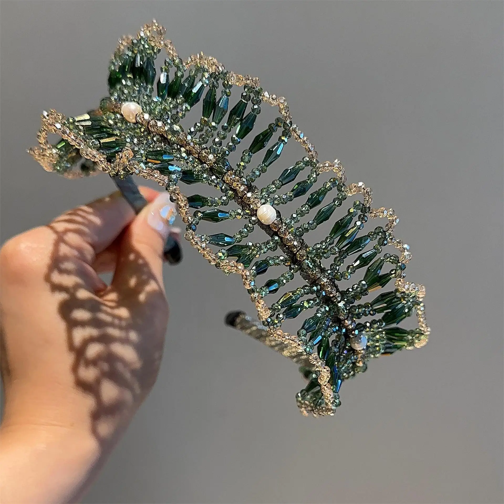 Rhinestone Headband for Women Crystal Baroque Head Hoop for Girls Wedding Party Hair Accessories for Bridal Hair Jewelry