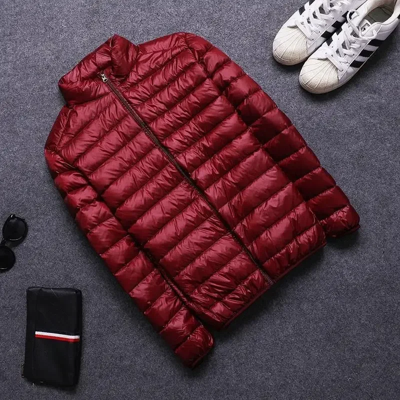 Men's Cotton Jacket Hooded Lightweight Stand Collar down Cotton Autumn Winter Short Size Large Breathable Casual Wear