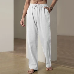 Calça de rua respirável e confortável masculina, roupa de praia elegante, encaixe solto