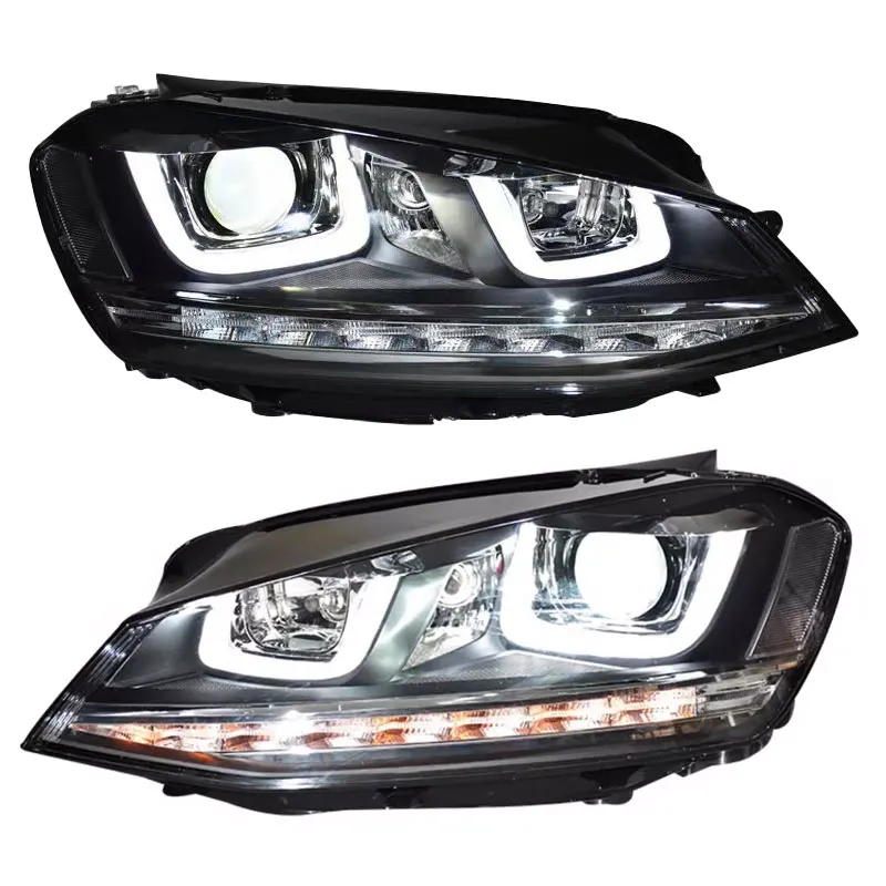 1 pc For Volkswagen Golf 7 Headlight Assembly Golf 7 MK7 2013 2014 2015 2016 2017 LED Headlight DRL Lens Dual Beam Bi-Xenon HID