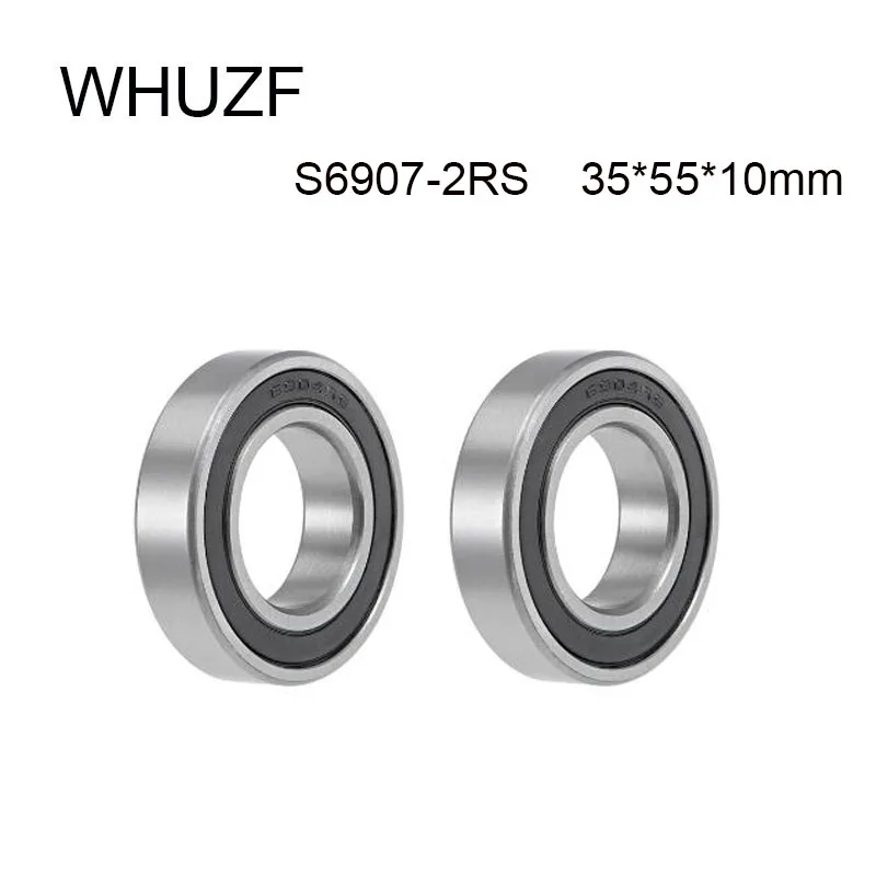 

WHUZF 2PCS S6907RS Bearing 35*55*10 mm ABEC-5 S6907-2RS RS S6907 440C Stainless Steel S6907RS Deep Groove Ball Bearings