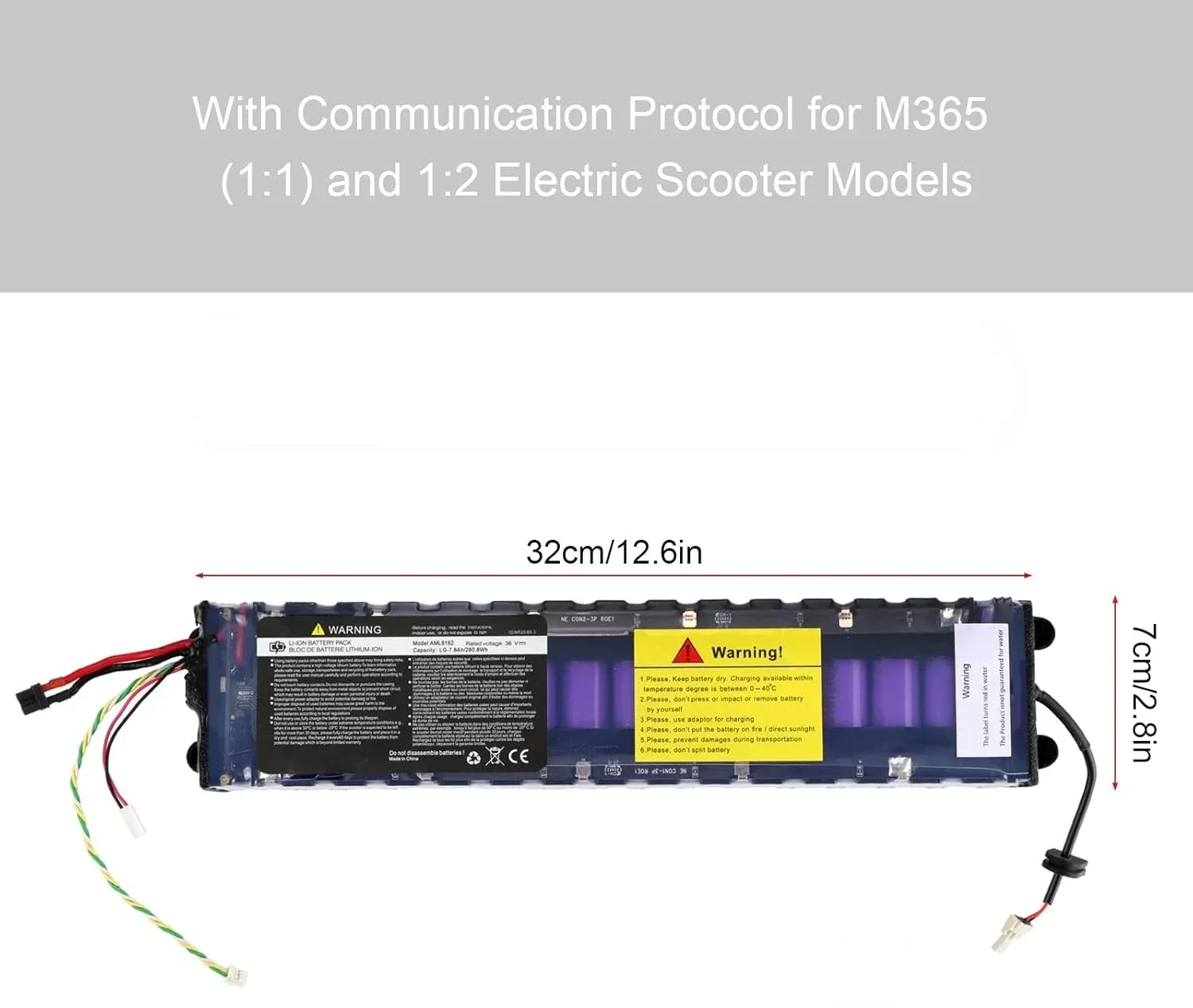 Li-Ionen-Akku 36 V 7,8 Ah, geeignet für MiJia M365 Scooter Batterypack, Elektroroller, wasserdichte Bluetooth-Kommunikation