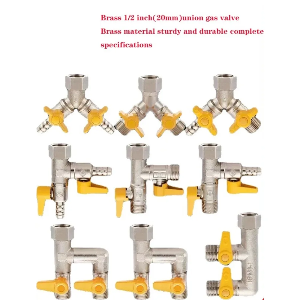 

Цельномедный утолщенный газовый клапан 1/2 дюйма (20 мм), трехходовой шаровой кран для управления водонагревателем и природным газом