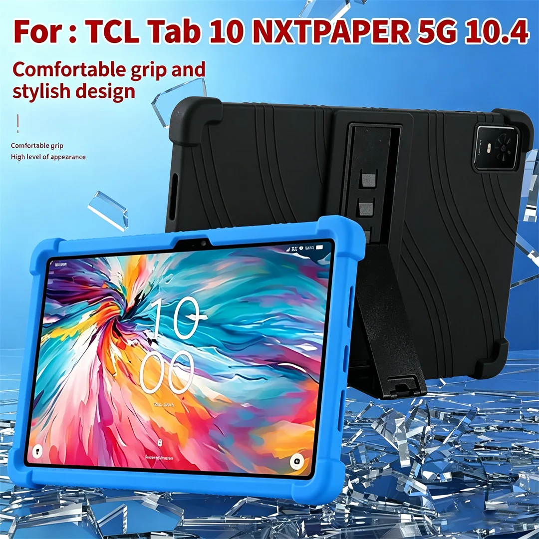 

Shockproof Silicone Case for TCL TAB 10 NXTPAPER 5G 9199S 10.4 inch, Protective Tablet Cover with Stand
