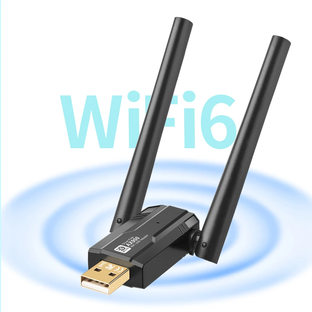 

900Mbps USB WIFI 6 WiFi Adapter Dongle NetworkCard 5dBi High Gain Antenna Dual Band 2.4/5Ghz Wireless Network Adapter for PC