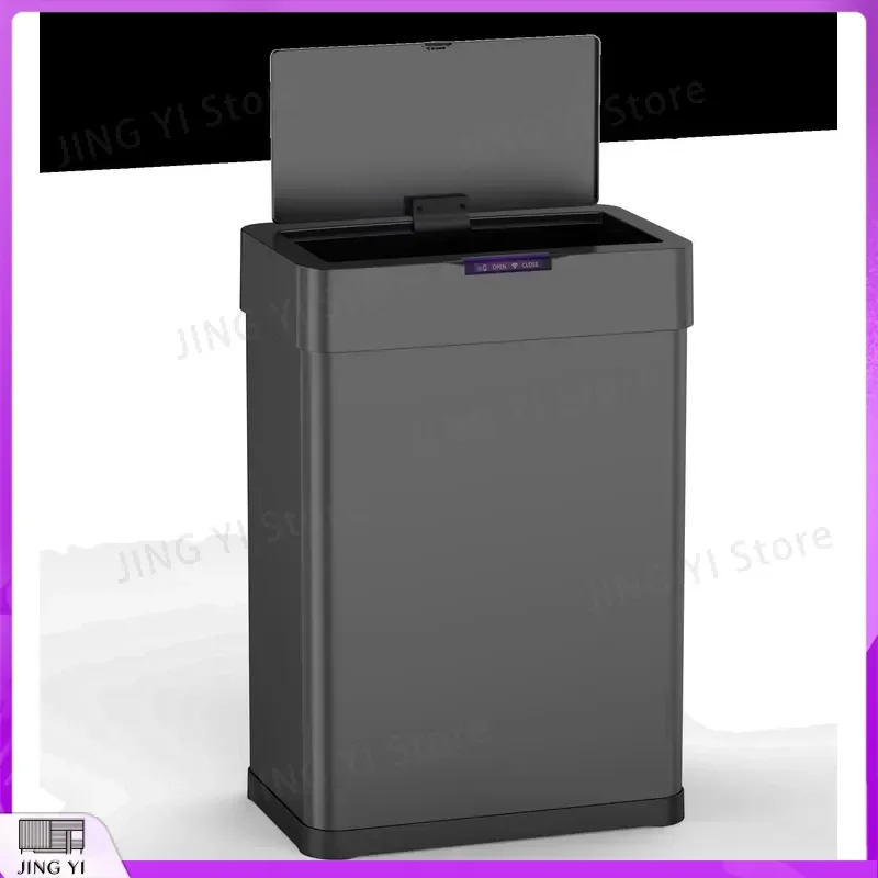 50L Smart Trash Can Automatic Sensor Infrared Motion Detection Stainless Steel Garbage Bin for Kitchen Office Home Waste