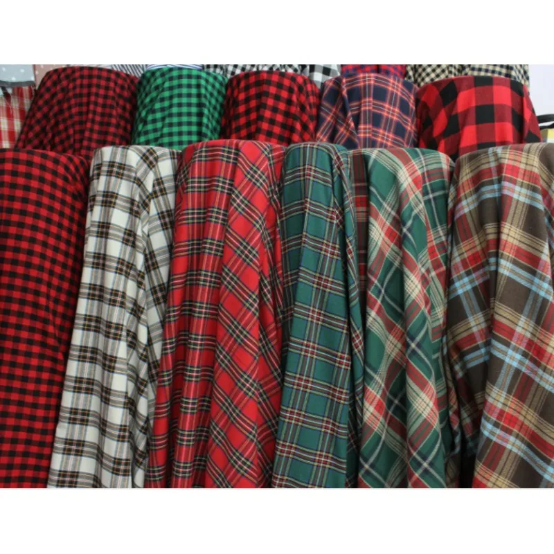 عيد الميلاد منقوشة النسيج لكل متر ل قميص السراويل تنورة مفرش المائدة أغطية الرأس Diy بها بنفسك الخياطة الغزل مصبوغ لينة نحى النسيج القماش الأحمر