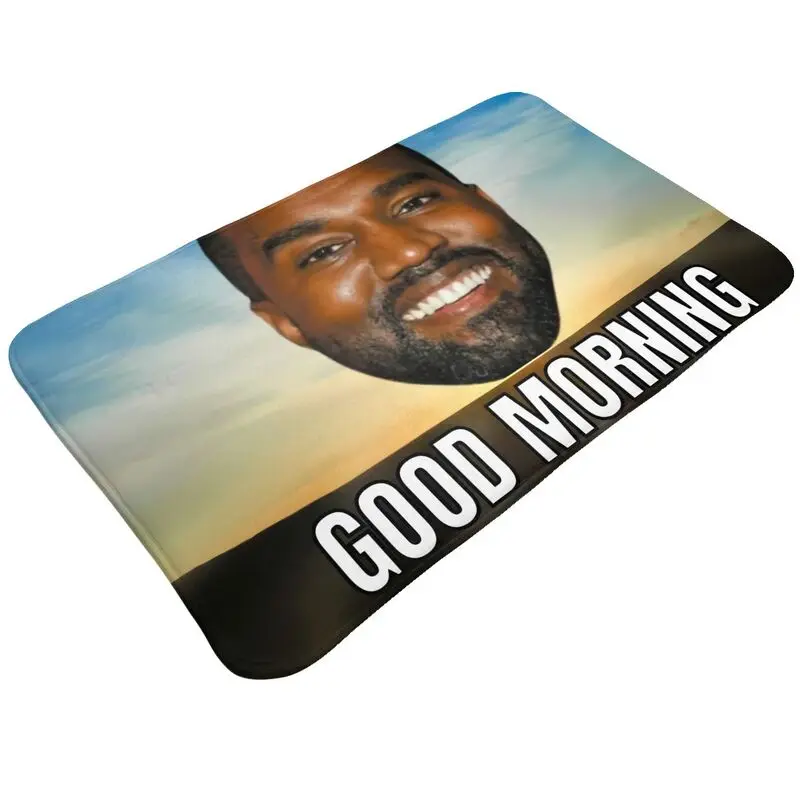 Custom Funny Kanye West Meme Front Door Mat Anti-Slip Outdoor Absorbent Rapper Music Producer Doormat Kitchen Bedroom Rug Carpet