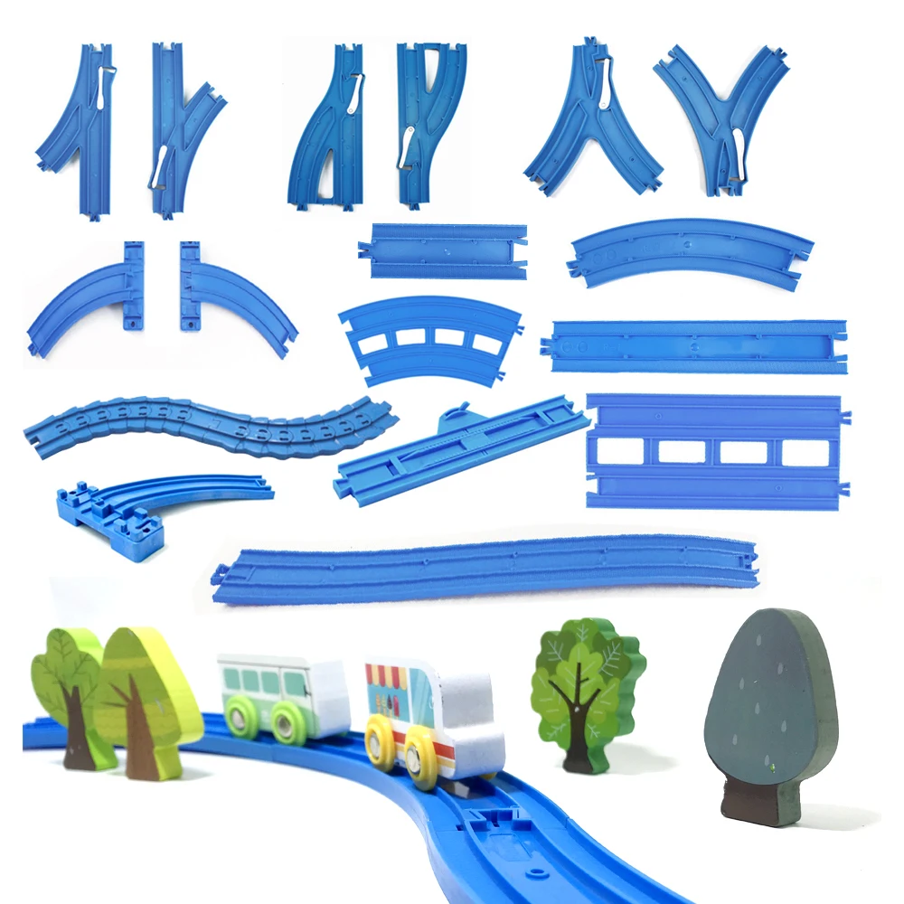 Children's Rail Car Toy Scene Essential Accessories Diy Railway Toytrain Plastic Track Parts Accessories Kids Gift Railroad Toys