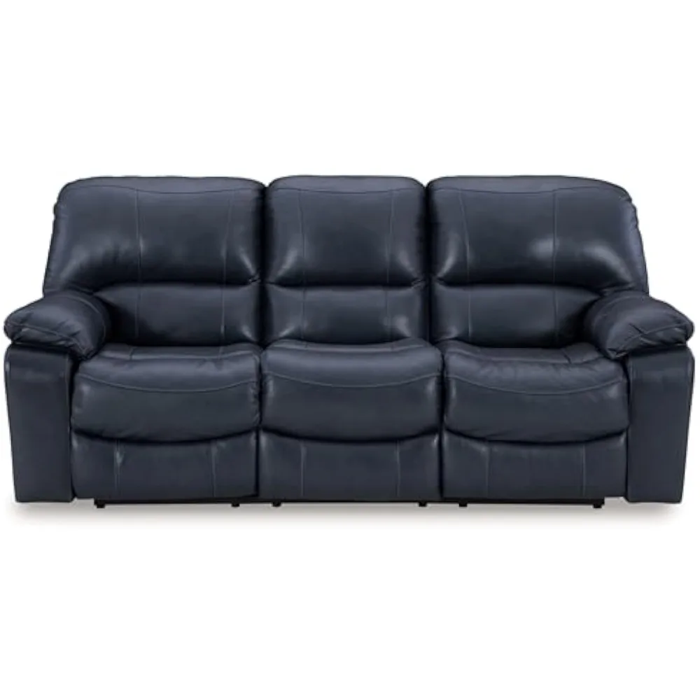 Leesworth Modern Power Reclining Sofa with USB Charging Ports, Blue