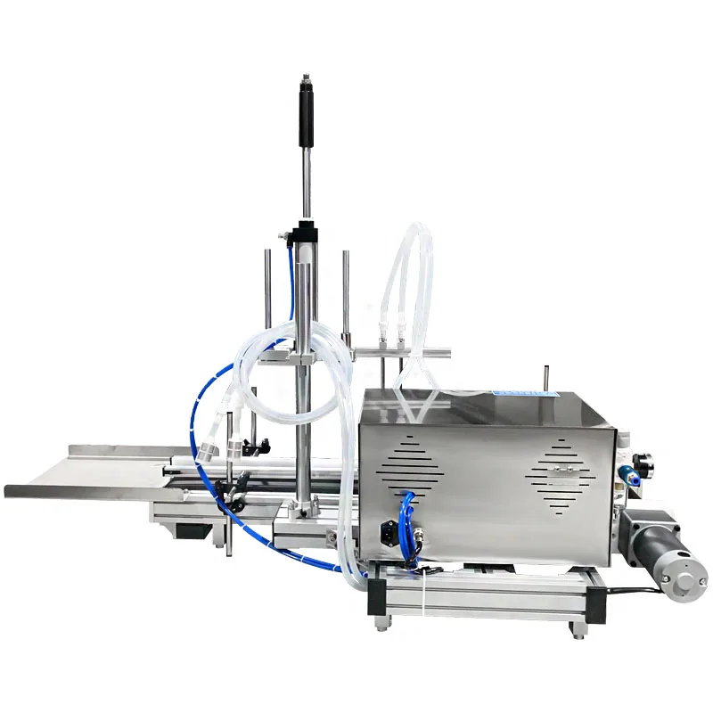 Bench-type double-head magnetic pump lifting liquid filling machine, liquor drink oil quantitative metering sub-machine