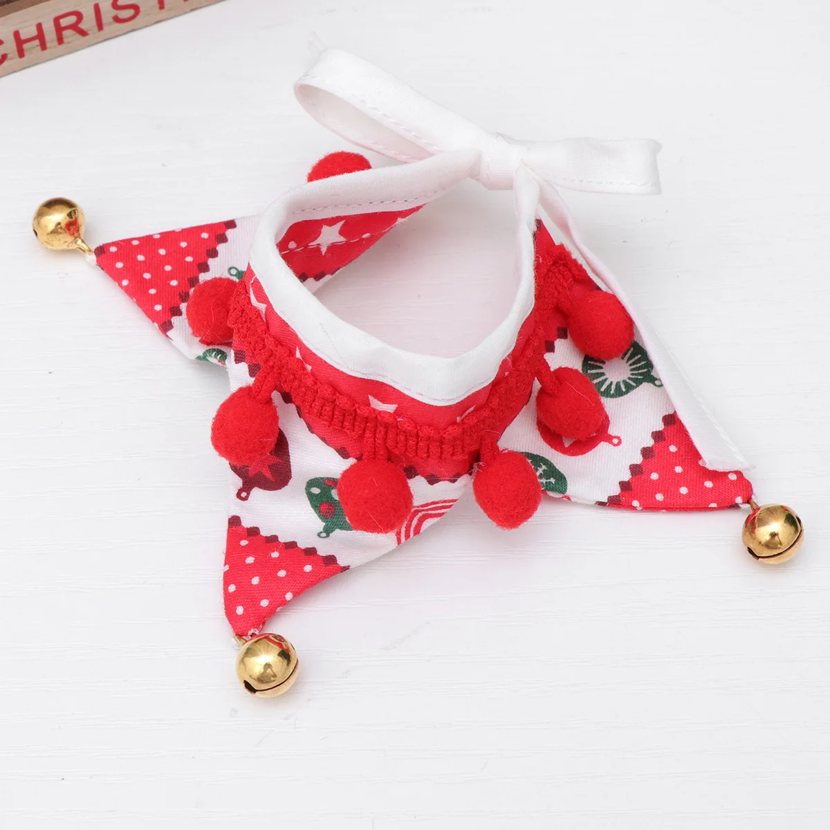 

Fawn Bells Xs Christmas Pet Neck Scarf Jingle Bell Triangle Lightweight Dog Cat Costume for Holidays Birthday Party Wear
