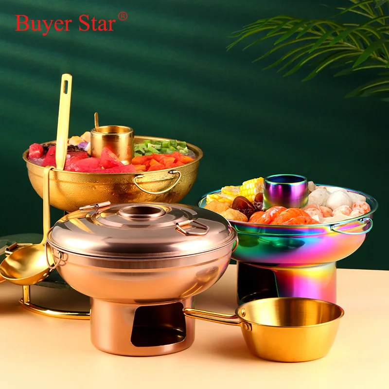 Hot selling Mini dry ice pot stainless steel hot pots for dessert ice cream milky tea for home buffet restaurant