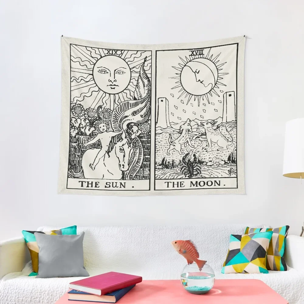 

The Sun and Moon Tarot Cards Tapestry Bedroom Decor Wall Decoration Items House Decor Tapestry