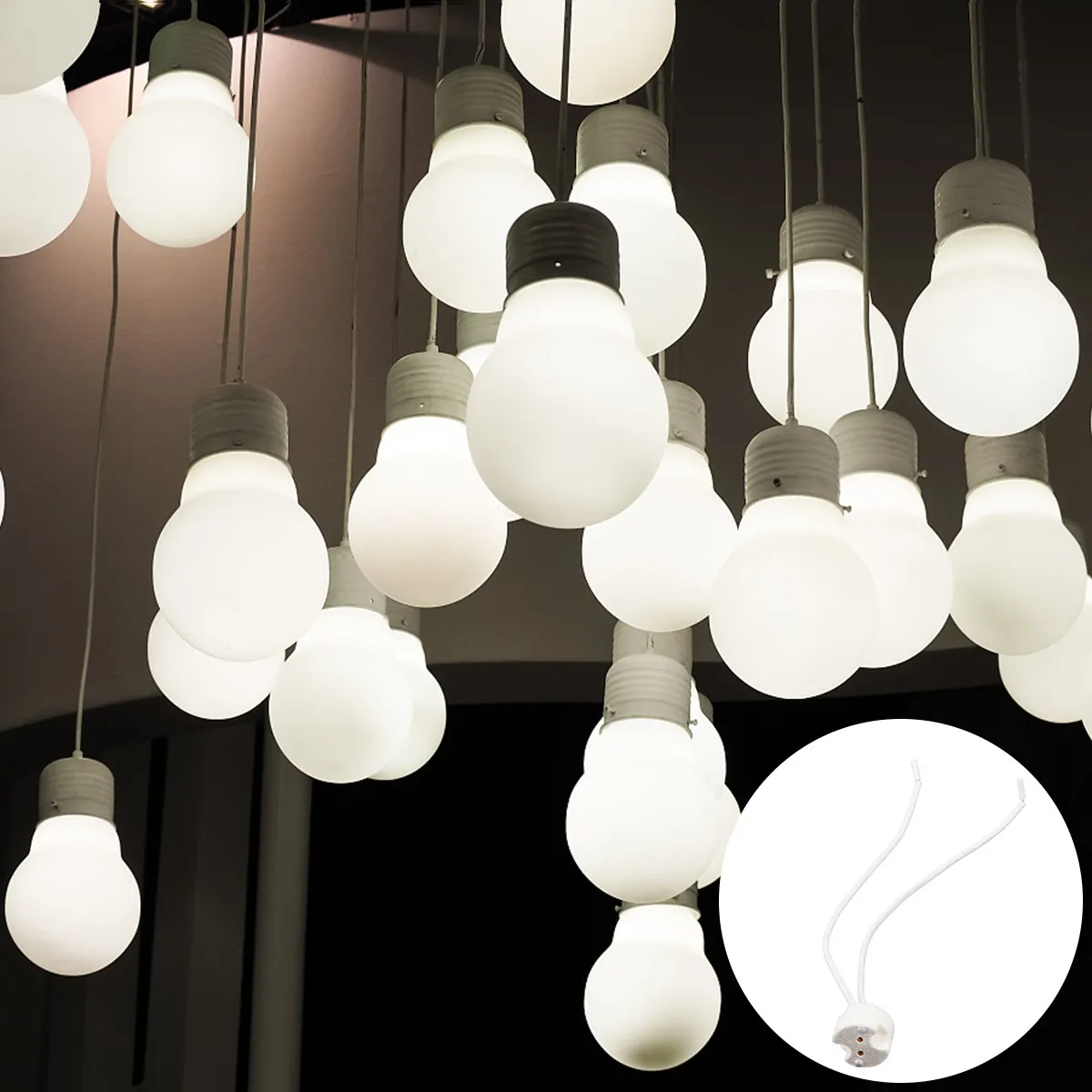 

10Pcs Gu10 Lamp Bases Ceramic Heat Resistant Holder Adaptors 15Cm Wire Installation 12-265V Power Line