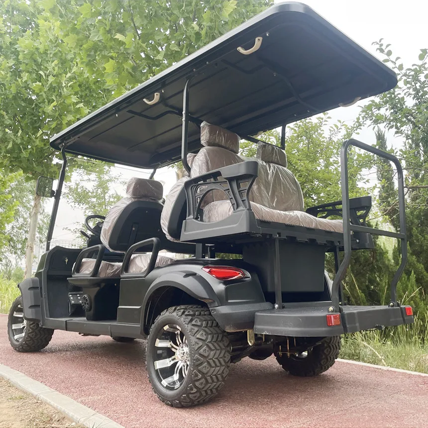 European Hot Selling Electric Four Wheeler New Electric Golf Cart With Rain Cover Front Bumper Sightseeing Car Free Custom Color