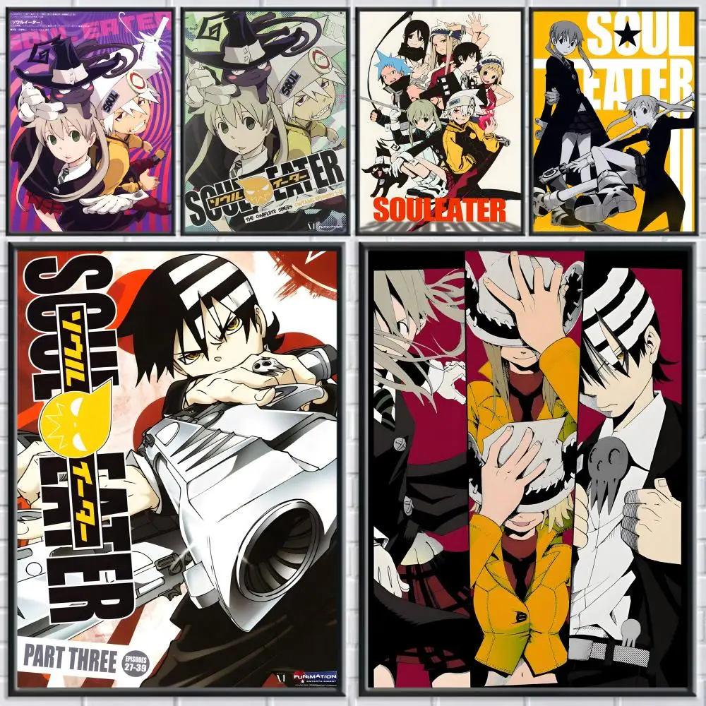Anime S-Soul Eater Poster Home Living Bed Room Bar Hallway Sticky Wall Printing Waterproof Aesthetic Decor