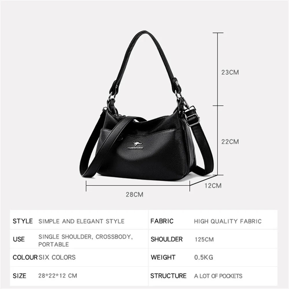 New Fashion High Quality Woman Messenger Bag Luxury Soft Leather Handbags Women\'s Bags Designer Casual Women Shoulder Tote Bags