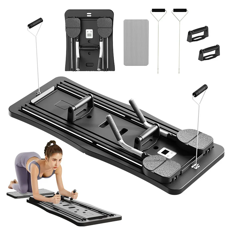 Four-In-One Multi-function Foldable Abdominal Fitness Board for Home Outdoor Use Black/Gray Pilates & Plank Exercise Equipment