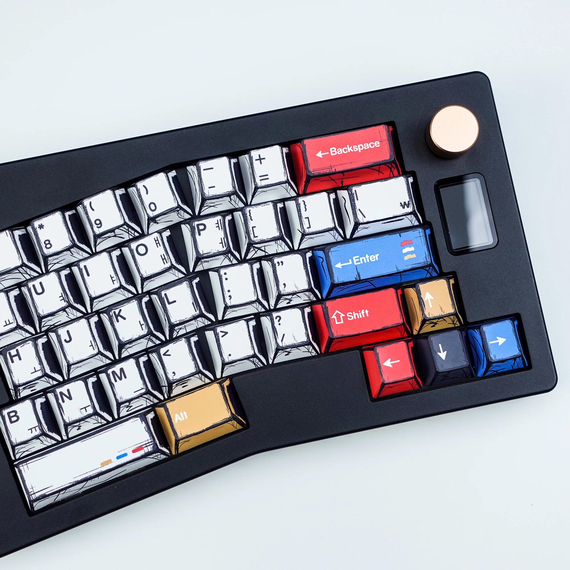 KBDiy Japanese Magan Keycap Korean PBT Cherry Profile Alice ISO Keycaps For Aula F75 Mechanical Keyboard Gaming Split Space 7U