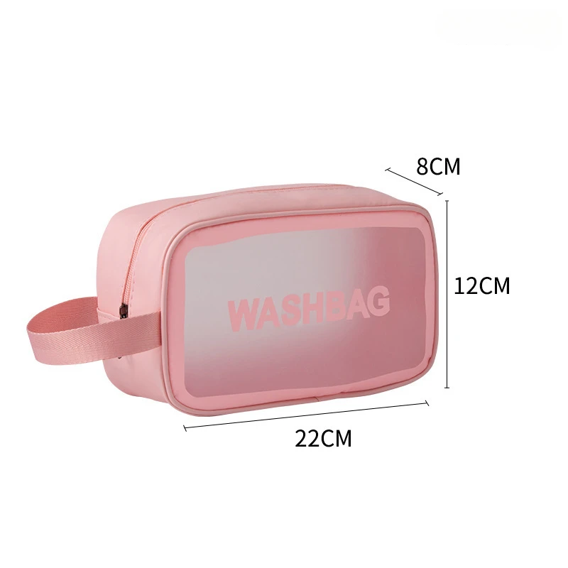 Transparent Waterproof Matte PVC Cosmetic Bag Portable Travel Storage Bag Simple Portable Toilet Bag