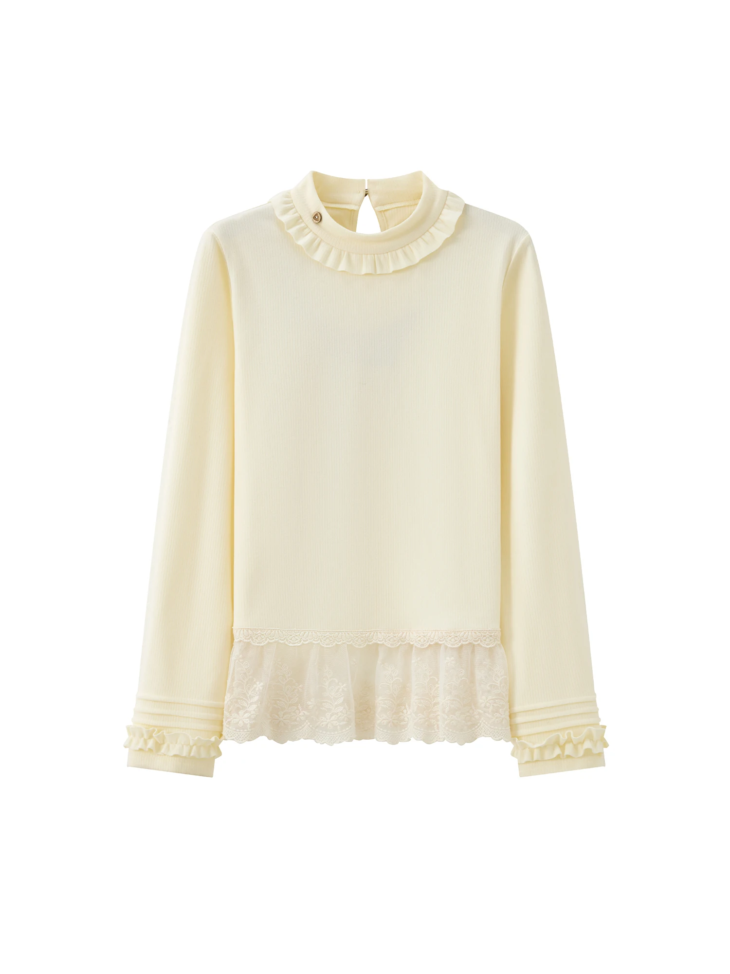 

Warm Wood Cloud Spring Top Thin Base Layer Inner Wear Hanfu Sle Girls National Sle Boting irt Polyester Spandex