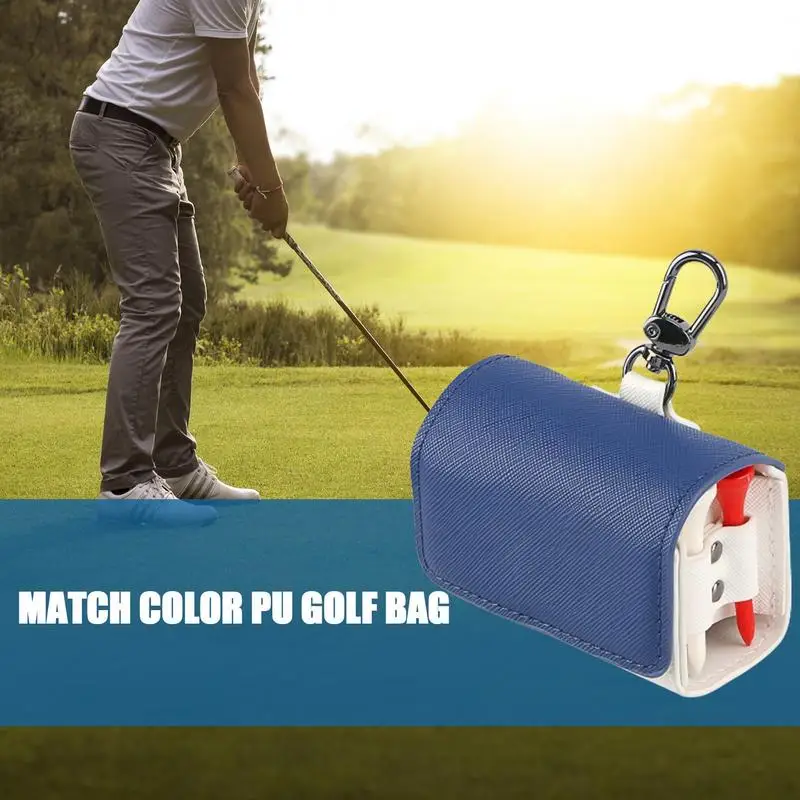 Golf Tee Tasche Golf Tasche wasserdichte Golf Zubehör Tasche Golfball Zubehör Pu Leder Golf Tasche für Golf Training Turniere