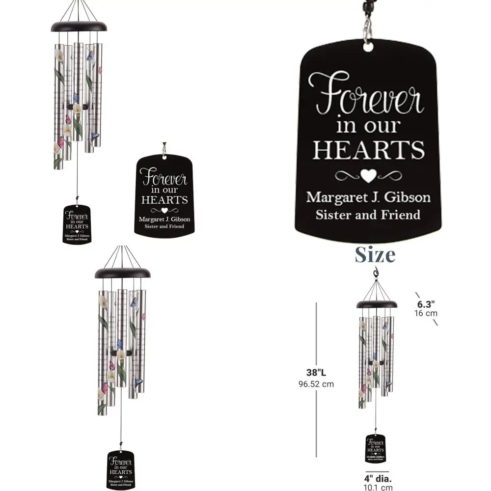 

let's make memories personalized memorial sonnet wind chime - 38" h - sympathy - condolences