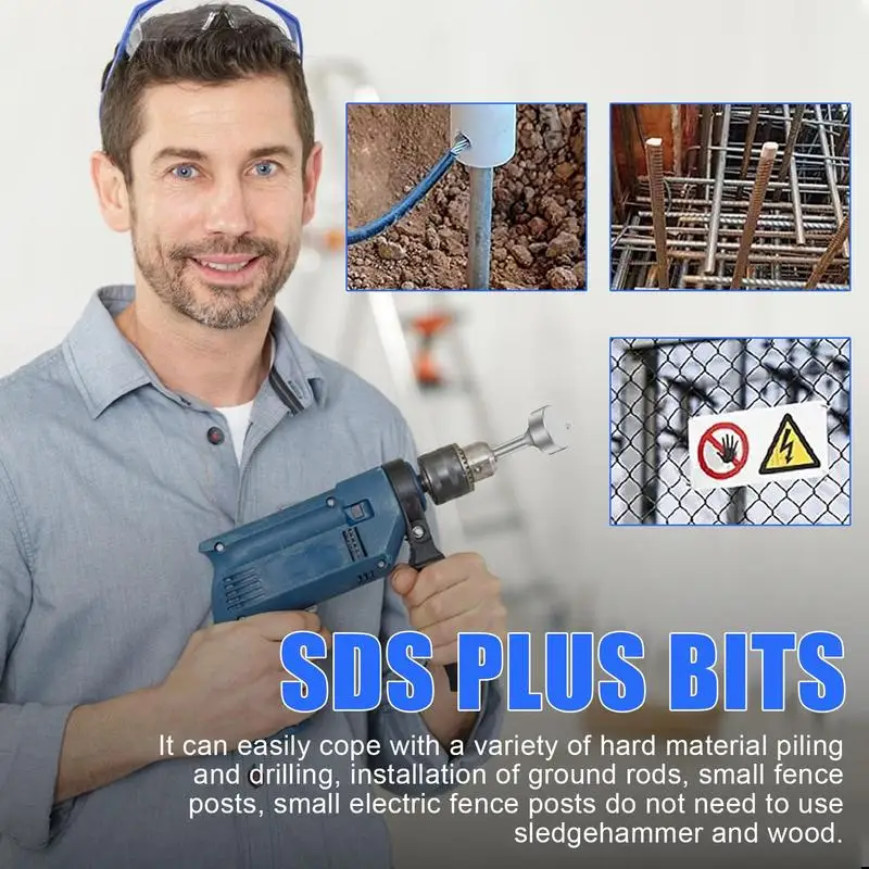 Sds Ground Rod Driver Bit Steel Efficient Ground Rod Drill Bits Piling Drilling Tools Universal Durable Ground Rod Drill Bits