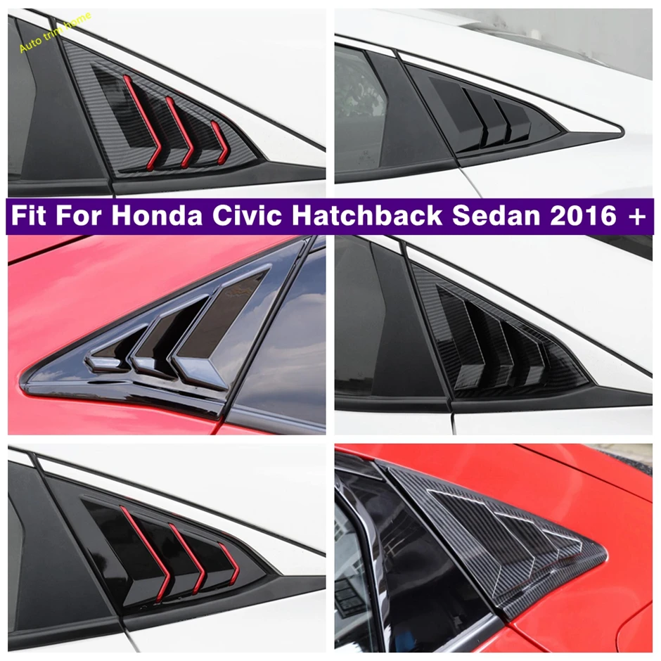 

Rear Side Window Louver Shutter Vent Protection Cover Trim Fit For Honda Civic Hatchback Sedan 2016 - 2020 Exterior Refit Kit