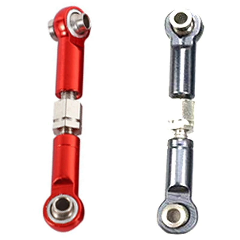 2 Set Adjustable Metal Linkage Pull Rod Front /Rear Servo Link For Wltoys A949 A959 A969 A979 K929,Grey & Red