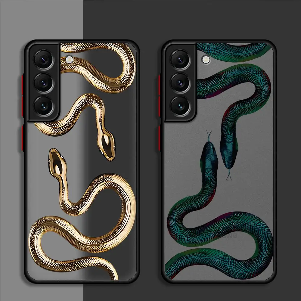 Snake Rose Skull Blvck Phone Case for Samsung Galaxy S23 FE S22 Plus S23 Ultra S9 S21 FE S10 Plus S20 Ultra Cover