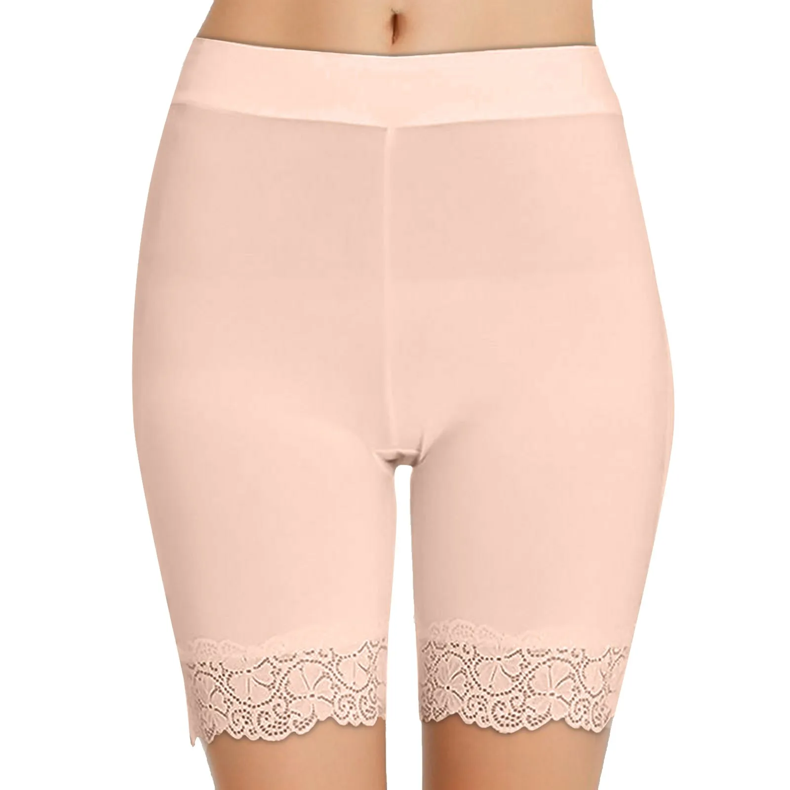 

Large Size High Waist Shorts Women's Buttocks Short Leggings Soft Lace Panel Cotton Satety Pants High Compression Boxer Shorts