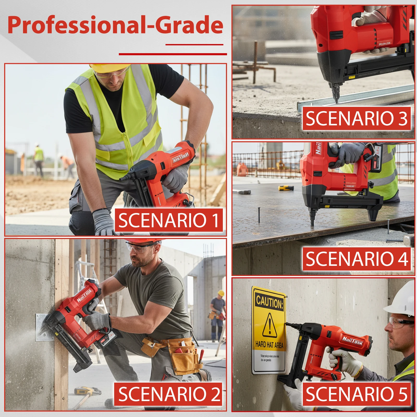 NailTask اللاسلكي مسمار خرسانة كهربائية مع 27 مللي متر الأظافر الثقيلة 20 فولت قوة دبوس بائع المسامير عدة آلة السحابة متعددة الأغراض