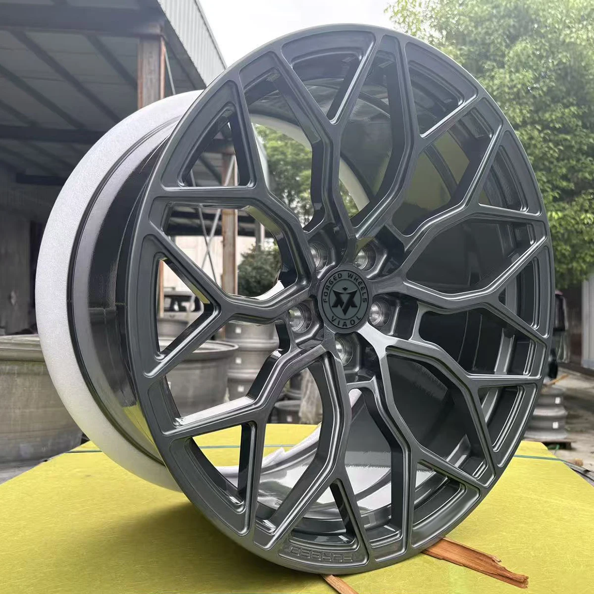 New Viaol 18-22 Inch Grey Aluminum Alloy Deep Dish Forged Two-Piece 5x120/5x114.3 Compatible Passenger Cars Rims