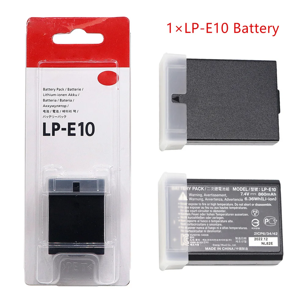 Original LP-E10 LPE10 Camera Battery+E10E charger For Canon 1100D 1200D 1300D 1500D 3000D KISS X50 X70 X80 EOS Rebel T5 T6 T7