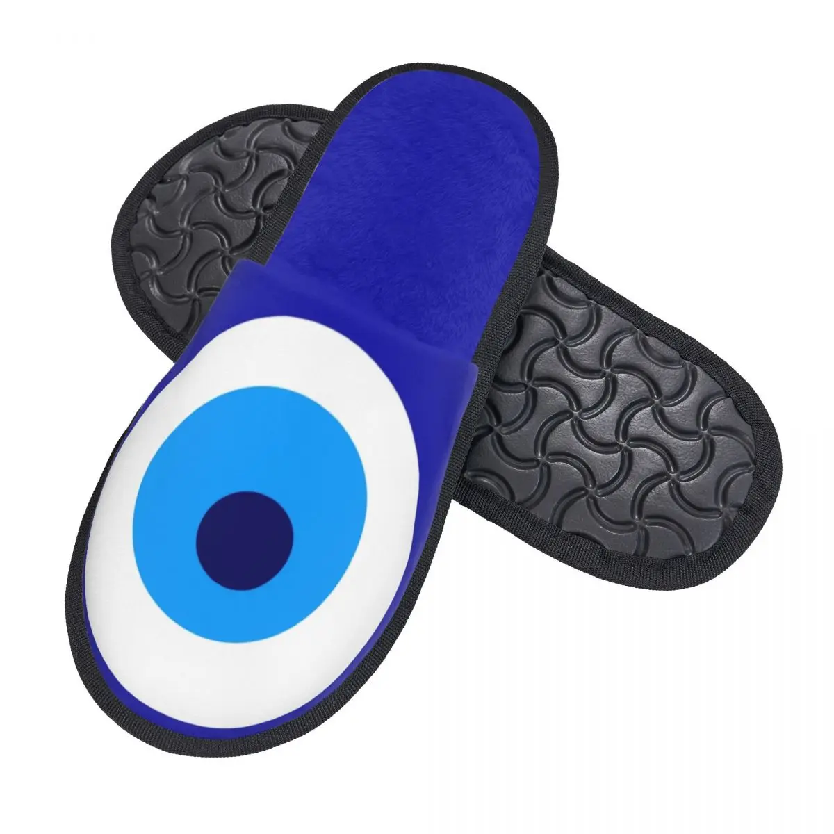 Custom Nazar Evil Eye Protection Symbol Memory Foam Slippers Women Cozy Warm Amulet Turkish House Slippers