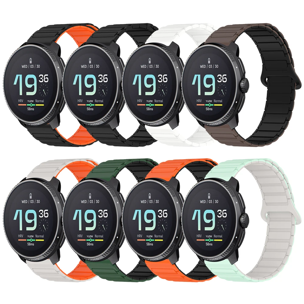 Магнитный силиконовый браслет для SUUNTO 5/9 PEAK PRO/DLC 22 мм, мягкий сменный ремешок для SUUNTO RACE S VERTICAL OCEAN, спортивный ремешок для часов