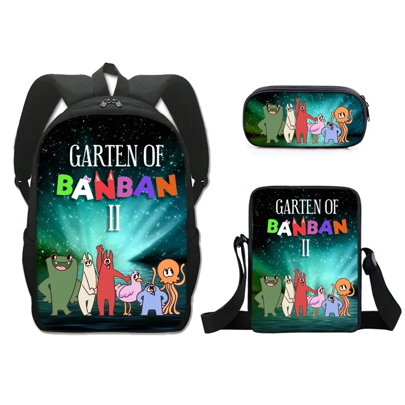 

Three -piece Garten of Banban Banban Backpack Schoolbag Garden Bag Game Pen Bag Pen Bag Birthday Gift for Girls Kids Boys