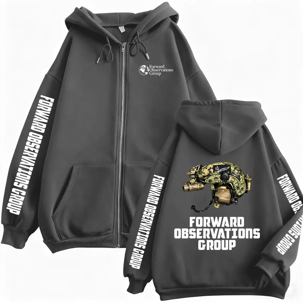 Forward Observations Group Zipper Hoodie Vintage Skelett Reißverschluss-Sweatshirt Herren Damen Mode Retro Oversized Reißverschluss-Jacke – Detail 4