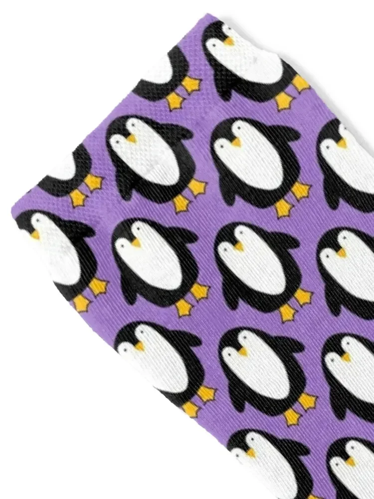 Penguins on Purple Socks halloween ankle football Socks Women's Men's